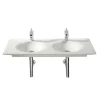 Roca - Kalahari-N Double Bowl Wall Mounted Basin - 1200mm -1 Tap Hole Per Bowl -Victorian Plumbing shop 12001thbasinverylarge