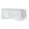 Victorian Plumbing Concerto P Shaped Small Shower Bath - 1500mm With Screen + Panel -Victorian Plumbing shop 15certp d4