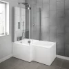 Milan Bathroom Milan Shower Bath Enclosure - 1500mm L-Shaped Inc. Hinged Screen + Panel -Victorian Plumbing shop 15sesb d3
