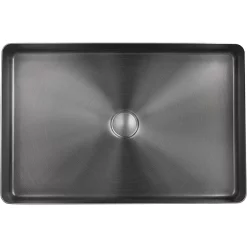 Just Taps Plu JTP Vos Brushed Black Rectangular Stainless Steel Counter Top Basin + Waste