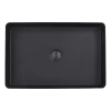 Just Taps Plu JTP Vos Matt Black Rectangular Stainless Steel Counter Top Basin + Waste