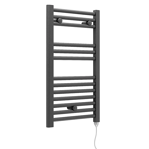 Victorian Plumbing E-Diamond Electric Only Heated Towel Rail - W400mm X H720mm - Anthracite - Straight 4 Victorian Plumbing E-Diamond Electric Only Heated Towel Rail - W400mm X H720mm - Anthracite - Straight - Image 2