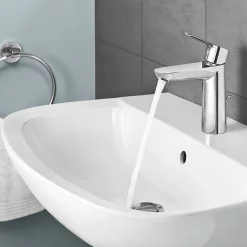 Grohe Bau 550mm 1TH Basin + Half Pedestal -Victorian Plumbing shop 39421000 d3 1