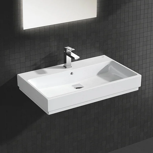 Grohe Cube Ceramic 800mm 1TH Wall Hung Basin 3 Grohe Cube Ceramic 800mm 1TH Wall Hung Basin