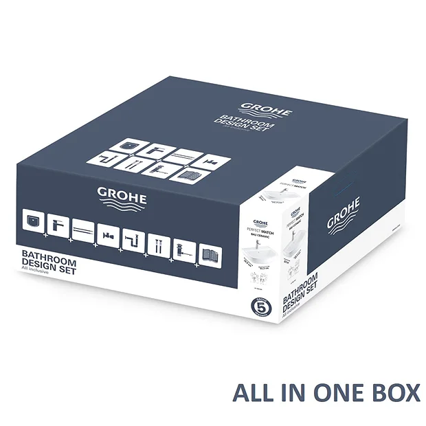 Grohe Bau Ceramic 550mm Complete Basin Package (Tap + Waste Included) 3 Grohe Bau Ceramic 550mm Complete Basin Package (Tap + Waste Included)