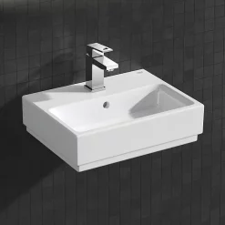 Grohe Cube Ceramic 450mm 1TH Wall Hung Basin 7 Grohe Cube Ceramic 450mm 1TH Wall Hung Basin -Victorian Plumbing shop 3948300h d1