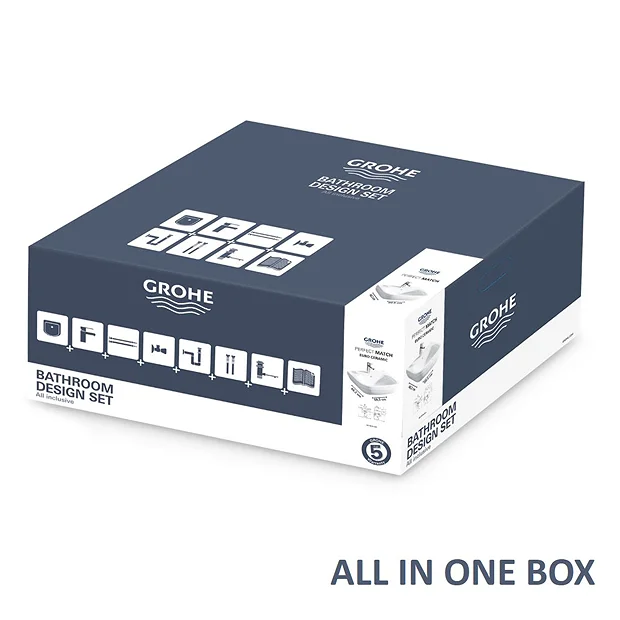 Grohe Euro Ceramic 600mm Complete Basin Package (Cosmo Smart Tap + Waste Included) 3 Grohe Euro Ceramic 600mm Complete Basin Package (Cosmo Smart Tap + Waste Included)