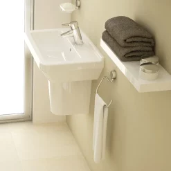 VitrA - S50 45cm Square Cloakroom Basin And Half Pedestal - 1 Tap Hole