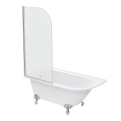 Victorian Plumbing Appleby 1550 Roll Top Shower Bath With Screen + Chrome Leg Set -Victorian Plumbing shop a15bsr detail1