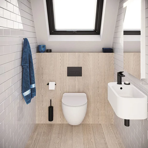 Crosswater Popolo 480 X 250mm (1TH) Wall Hung Cloakroom Basin - Matt White 5 Crosswater Popolo 480 X 250mm (1TH) Wall Hung Cloakroom Basin - Matt White - Image 3