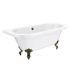 Victorian Plumbing Admiral 1685 Back To Wall Roll Top Bath + Antique Brass Leg Set -Victorian Plumbing shop admiral1685abd1