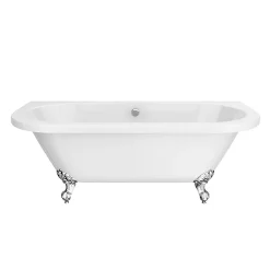 Victorian Plumbing Admiral 1685 Back To Wall Roll Top Bath + Chrome Leg Set 10 Victorian Plumbing Admiral 1685 Back To Wall Roll Top Bath + Chrome Leg Set -Victorian Plumbing shop admiral1685backtowallrolltopbathwithchromeballandclawfeetd1