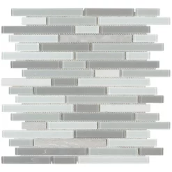 Victorian Plumbing Alaska Glass & Stone Mosaic Tile Sheet - 292 X 303mm