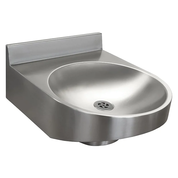 Franke ANMX020 Stainless Steel Round Disabled Washbasin With Upstand 3 Franke ANMX020 Stainless Steel Round Disabled Washbasin With Upstand