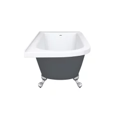 Victorian Plumbing Appleby Grey 1700 Roll Top Shower Bath + Chrome Leg Set -Victorian Plumbing shop ap1700bgry new detail2