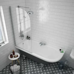 Victorian Plumbing Appleby Grey 1700 Roll Top Shower Bath + Chrome Leg Set -Victorian Plumbing shop aprh1700bgry d3