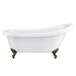 Victorian Plumbing Astoria 1550 Roll Top Slipper Bath + Antique Brass Leg Set -Victorian Plumbing shop ast1550ab detail01
