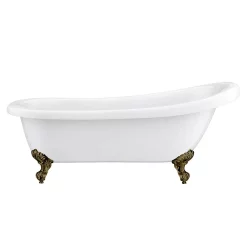 Victorian Plumbing Astoria 1710 Roll Top Slipper Bath + Antique Brass Leg Set -Victorian Plumbing shop ast1710abdetail01a
