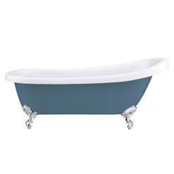 Victorian Plumbing Astoria Blue 1710 Roll Top Slipper Bath W. Ball + Claw Leg Set 10 Victorian Plumbing Astoria Blue 1710 Roll Top Slipper Bath W. Ball + Claw Leg Set -Victorian Plumbing shop astoriablue1710rolltopslipperbathd1