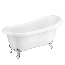 Victorian Plumbing Astoria 1550 Roll Top Slipper Bath + Chrome Leg Set -Victorian Plumbing shop astoriarolltopslipperbathchromelegset1550mmnd3