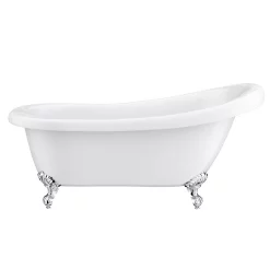 Victorian Plumbing Astoria 1550 Roll Top Slipper Bath + Chrome Leg Set -Victorian Plumbing shop astoriarolltopslipperbathchromelegset1550mmnwd1
