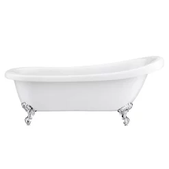 Victorian Plumbing Astoria 1710 Roll Top Slipper Bath + Chrome Leg Set -Victorian Plumbing shop astoriarolltopslipperbathwithchromeballclawfeet1710mmd3