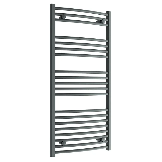 Victorian Plumbing Diamond Curved Heated Towel Rail - W600 X H1200mm - Anthracite 4 Victorian Plumbing Diamond Curved Heated Towel Rail - W600 X H1200mm - Anthracite - Image 2