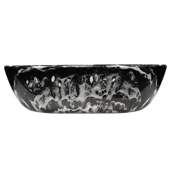 Arezzo 455 X 325mm Curved Rectangular Counter Top Basin - Gloss Black Marble Effect