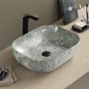 Arezzo 505 X 405mm Curved Rectangular Counter Top Basin - Gloss Grey Marble Effect -Victorian Plumbing shop az1015 d1