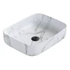 Arezzo 500 X 390mm Curved Rectangular Counter Top Basin - Gloss White Marble Effect -Victorian Plumbing shop az1020 d1