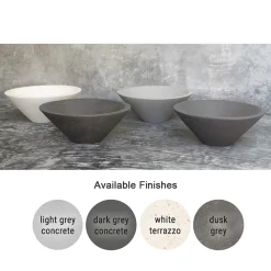Arezzo Stone Light Grey Concrete Conical Counter Top Basin - 405mm Diameter -Victorian Plumbing shop az10lc d1