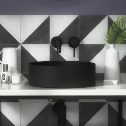 Arezzo 352mm Matt Black Round Counter Top Basin -Victorian Plumbing shop az110amb d4