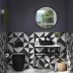 Arezzo 352mm Matt Black Round Counter Top Basin