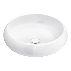 Arezzo Round Counter Top Basin (420mm Diameter - Gloss White) 5 Arezzo Round Counter Top Basin (420mm Diameter - Gloss White) -Victorian Plumbing shop az114gw n l