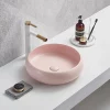 Arezzo Round Counter Top Basin (420mm Diameter - Matt Pink) -Victorian Plumbing shop az114mp d1
