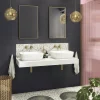 Arezzo Stone Resin Wall Mounted Basin Shelf (1200mm Wide - Matt White) -Victorian Plumbing shop az12mwslf d1