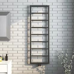 Arezzo Matt Black 1500 X 500 Ladder Heated Towel Rail -Victorian Plumbing shop az15mbd1