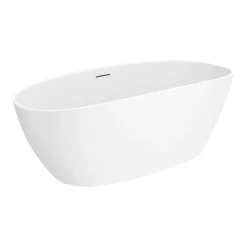 Arezzo 1650 X 690 Matt White Solid Stone Curved Double Ended Bath 9 Arezzo 1650 X 690 Matt White Solid Stone Curved Double Ended Bath -Victorian Plumbing shop az165sba d2