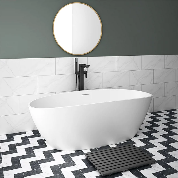 Arezzo 1650 X 690 Matt White Solid Stone Curved Double Ended Bath 3 Arezzo 1650 X 690 Matt White Solid Stone Curved Double Ended Bath