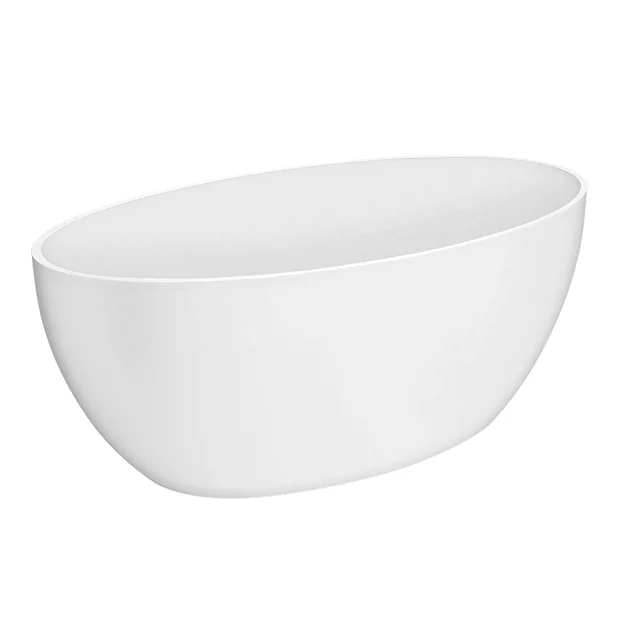 Arezzo 1600 X 855 Matt White Solid Stone Curved Single Ended Bath 6 Arezzo 1600 X 855 Matt White Solid Stone Curved Single Ended Bath - Image 4