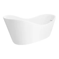 Arezzo 1700 X 750 Matt White Solid Stone Modern Slipper Bath -Victorian Plumbing shop az175slw d3