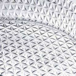 Arezzo Clear Diamond Cut Glass Round Countertop Basin - 360mm Diameter