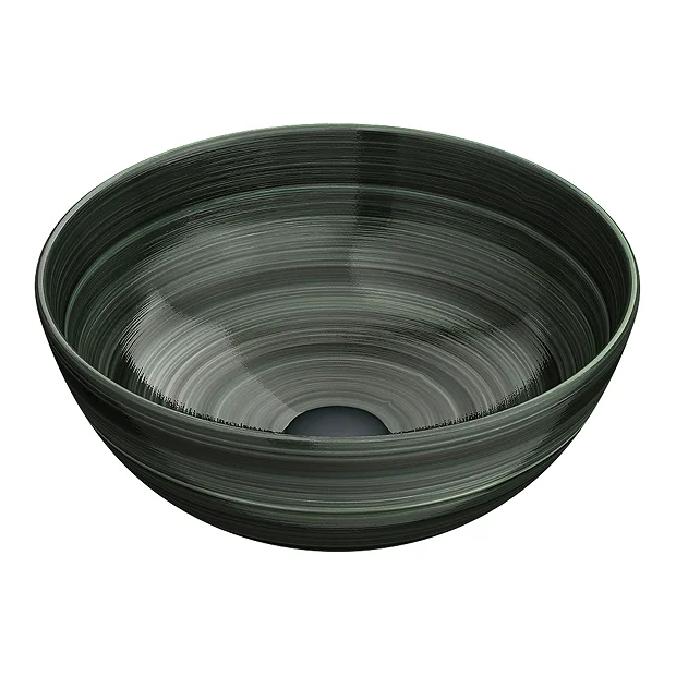 Arezzo Round Brushed Dark Green Counter Top Basin 0TH - 358mm Diameter 5 Arezzo Round Brushed Dark Green Counter Top Basin 0TH - 358mm Diameter - Image 3