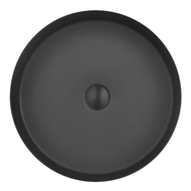 Arezzo Matt Black 360mm Round Stainless Steel Counter Top Basin + Waste 6 Arezzo Matt Black 360mm Round Stainless Steel Counter Top Basin + Waste - Image 4