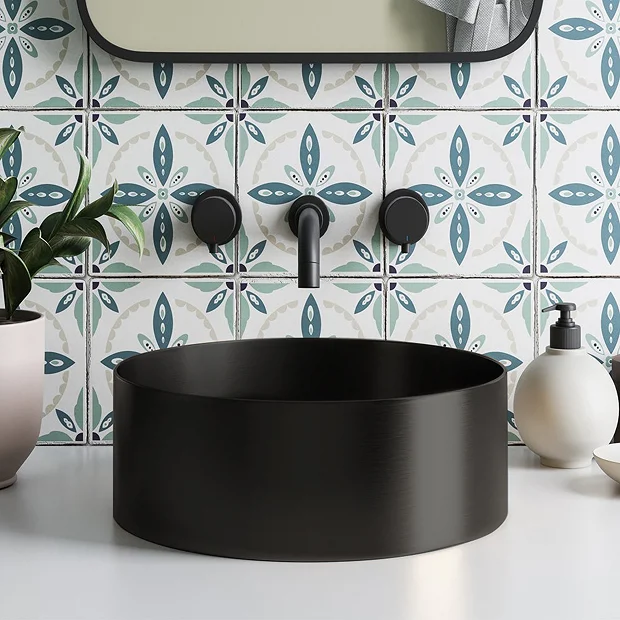 Arezzo Matt Black 360mm Round Stainless Steel Counter Top Basin + Waste 4 Arezzo Matt Black 360mm Round Stainless Steel Counter Top Basin + Waste - Image 2