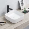 Arezzo 370 X 370mm Curved Square Counter Top Basin - Gloss White -Victorian Plumbing shop az37cgw d1