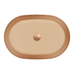 Arezzo Brushed Brass 380 X 560mm Oval Stainless Steel Counter Top Basin + Waste 8 Arezzo Brushed Brass 380 X 560mm Oval Stainless Steel Counter Top Basin + Waste -Victorian Plumbing shop az3856bb d3