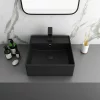 Arezzo 405mm Matt Black Square Wall Mounted / Counter Top Basin -Victorian Plumbing shop az4bmbnd3