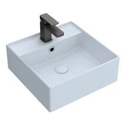 Arezzo 405mm Matt Blue Square Wall Mounted / Counter Top Basin -Victorian Plumbing shop az4bml d3