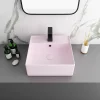 Arezzo 405mm Matt Pink Square Wall Mounted / Counter Top Basin -Victorian Plumbing shop az4bmpd2